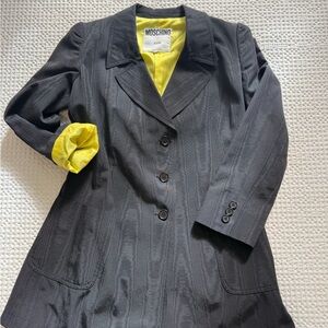 Moschino Black blazer with Yellow Cuffs